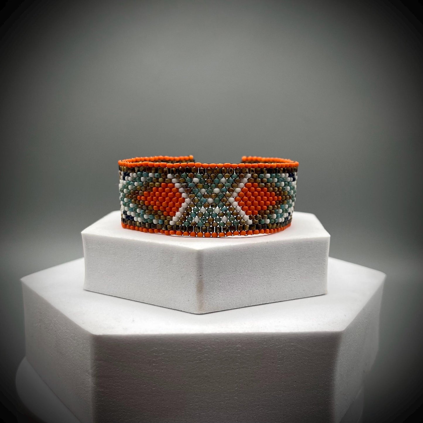 Navajo Southwestern Native American Style Beaded Cuff, Beaded Cuff, Boho Bracelet, Wide Cuff, Boho Cuff