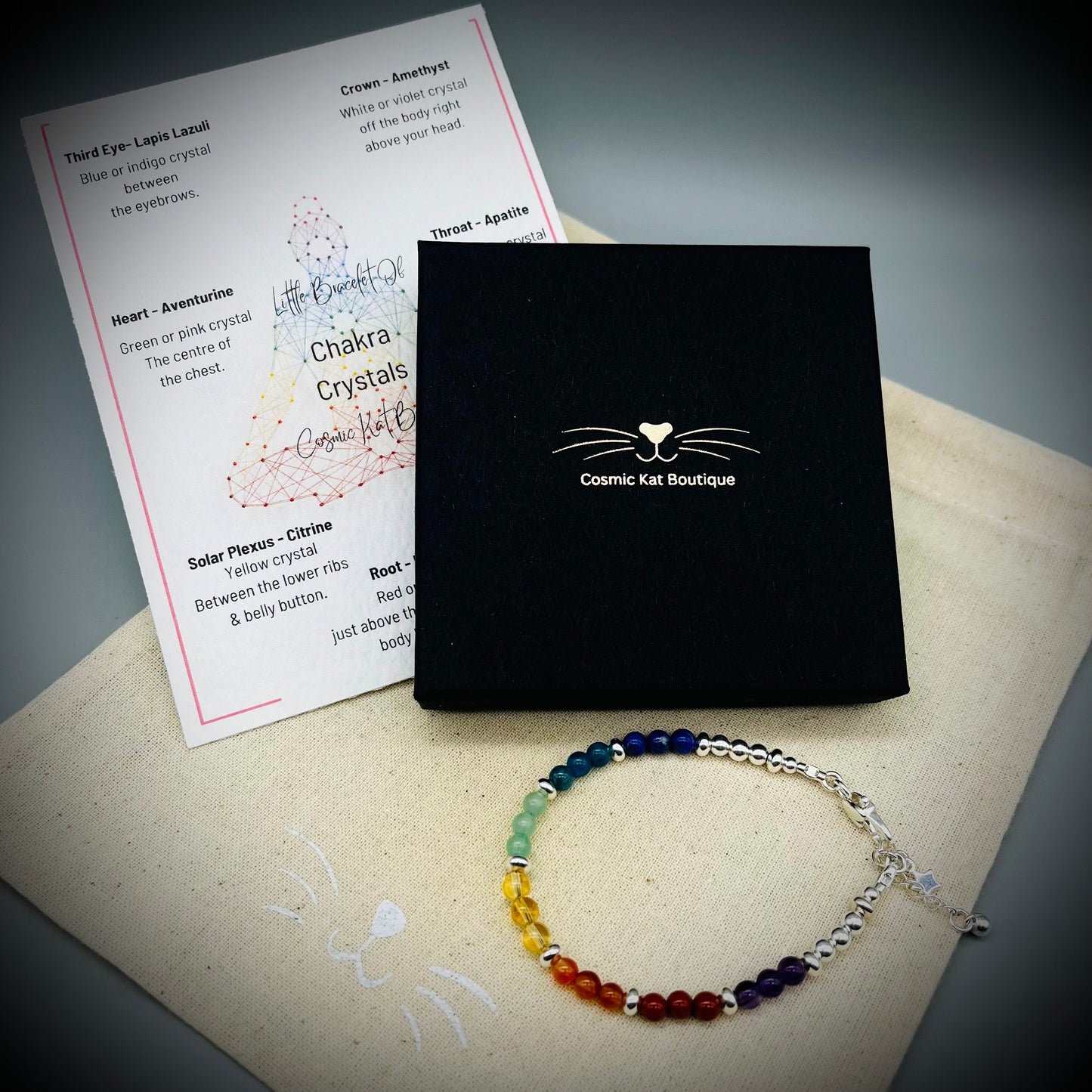 Chakra Crystal Bracelet, Seven Chakra Crystal Bracelet, Chakra Crystal and Silver Bracelet, Rainbow Crystal Bracelet