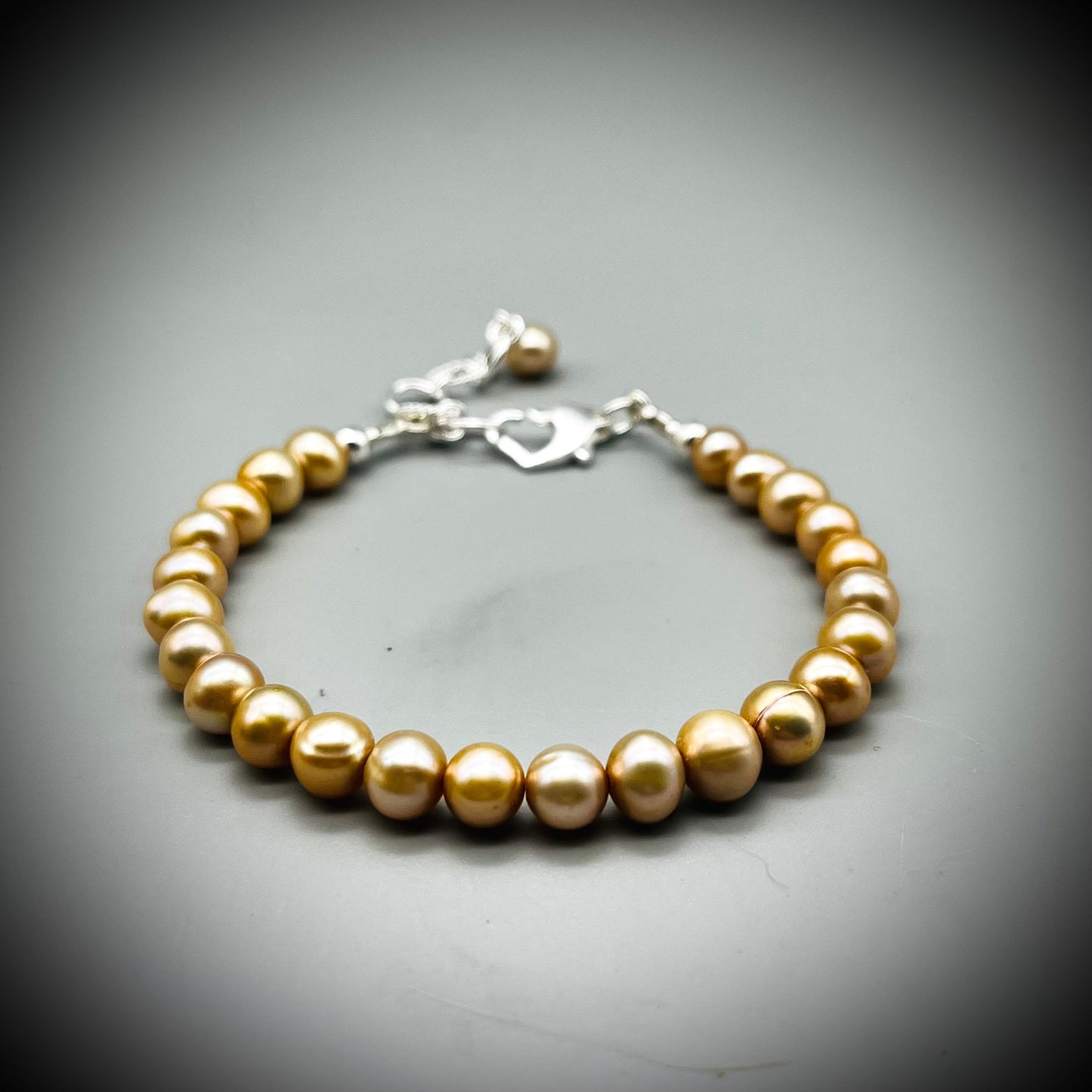 Pearl Bracelet, Pearl and Sterling Silver Bracelet, Champagne Pearls, Pearl and Silver,