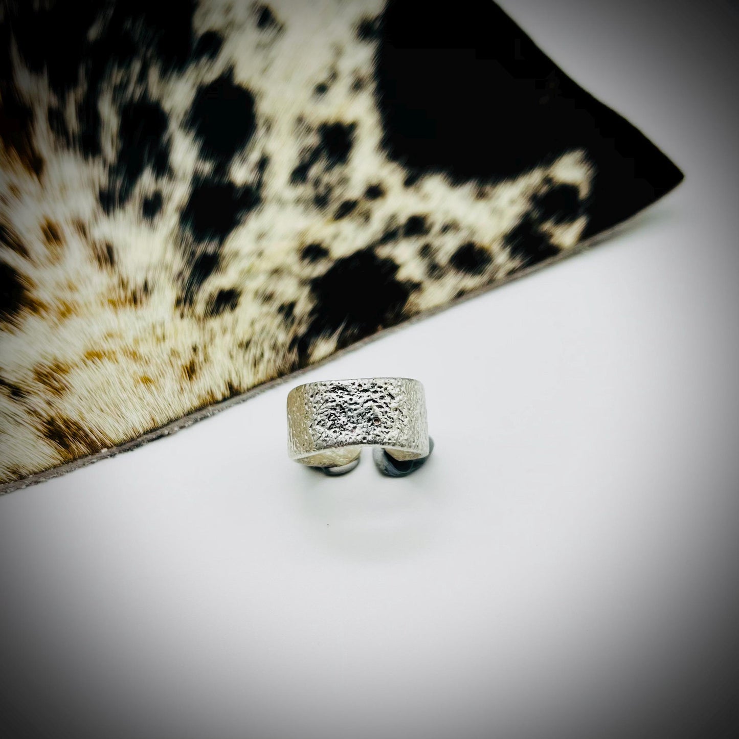 Sterling Silver Wide Ring Bang, Reticulated Silver Ring Band, Textured Silver Ring, Wide Silver Ring