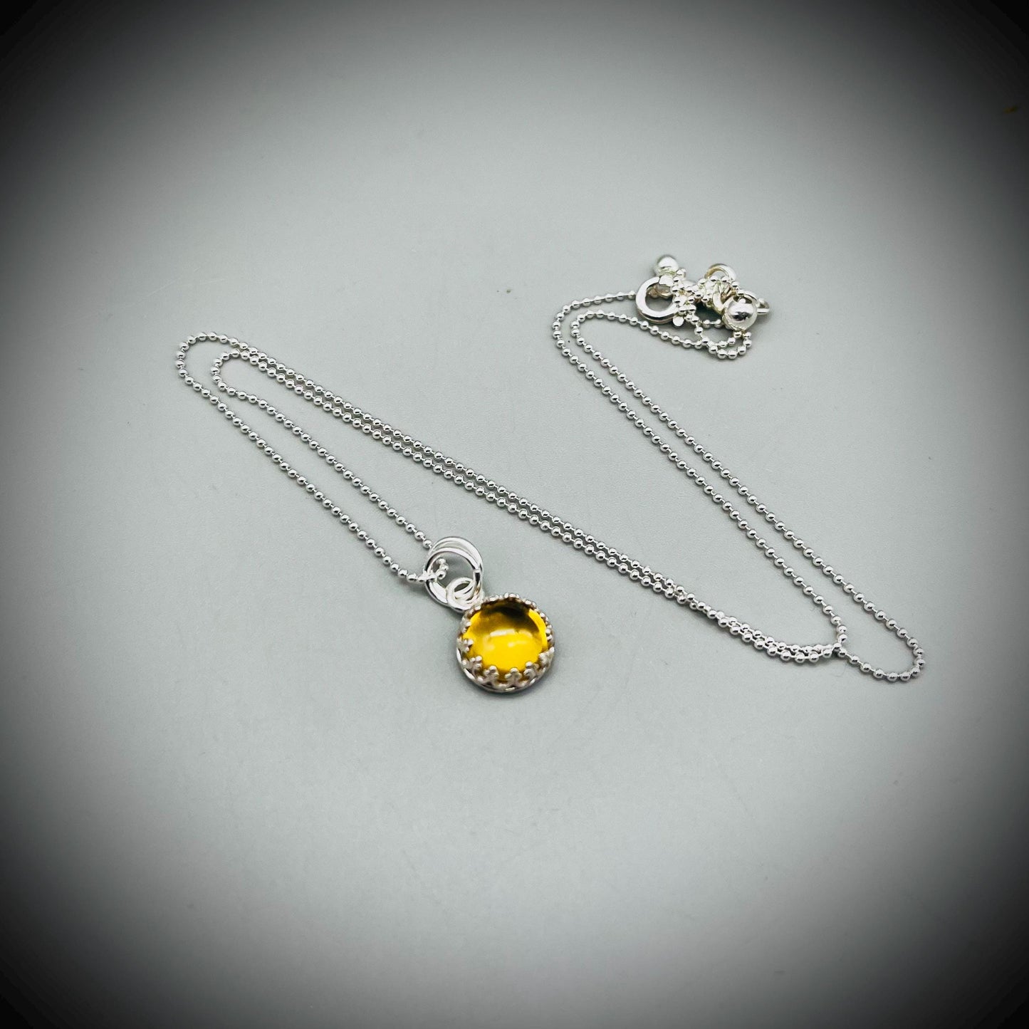 Citrine Crystal Necklace, Citrine Crystal and Sterling Silver Necklace, Citrine Pendant, Adjustable Citrine Necklace