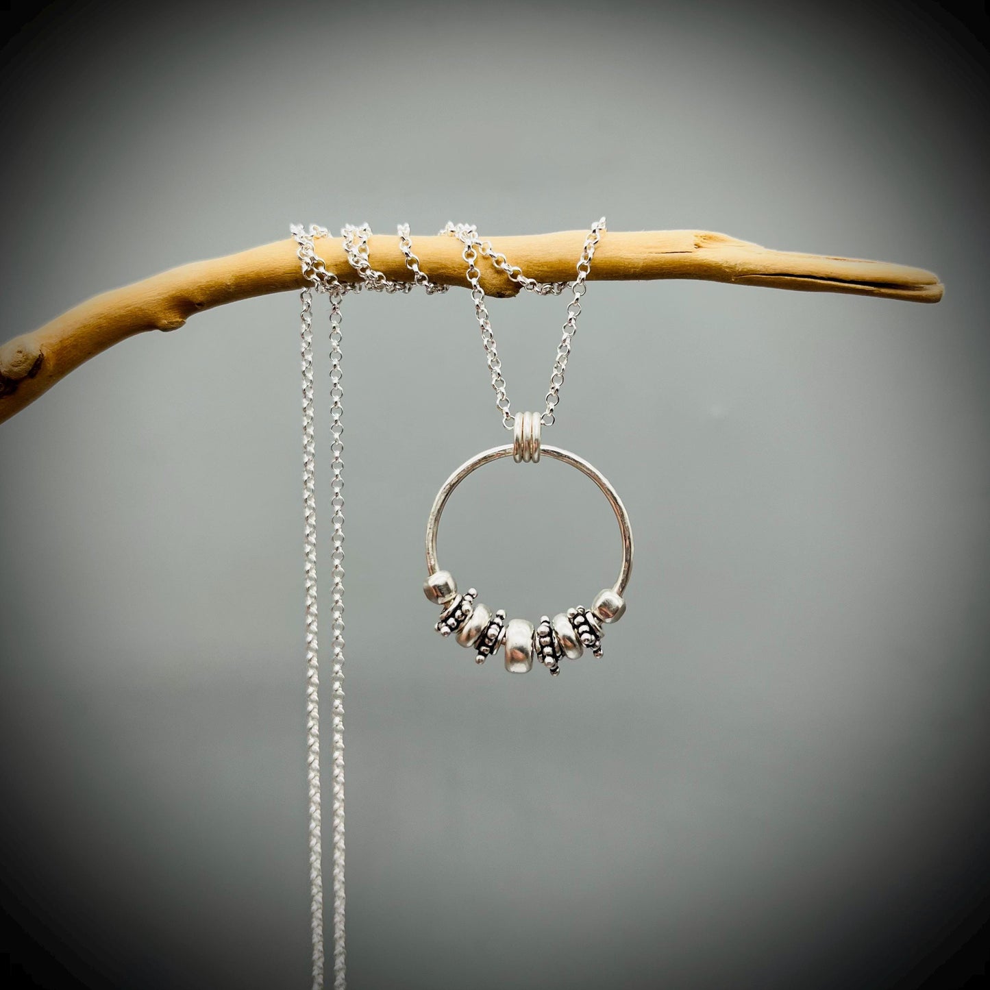 Fidget Spinner Necklace, Sterling Silver Fidget Spinner Pendant, Necklace for Anxiety, Calming Spinning Pendant, Anxiety Necklace