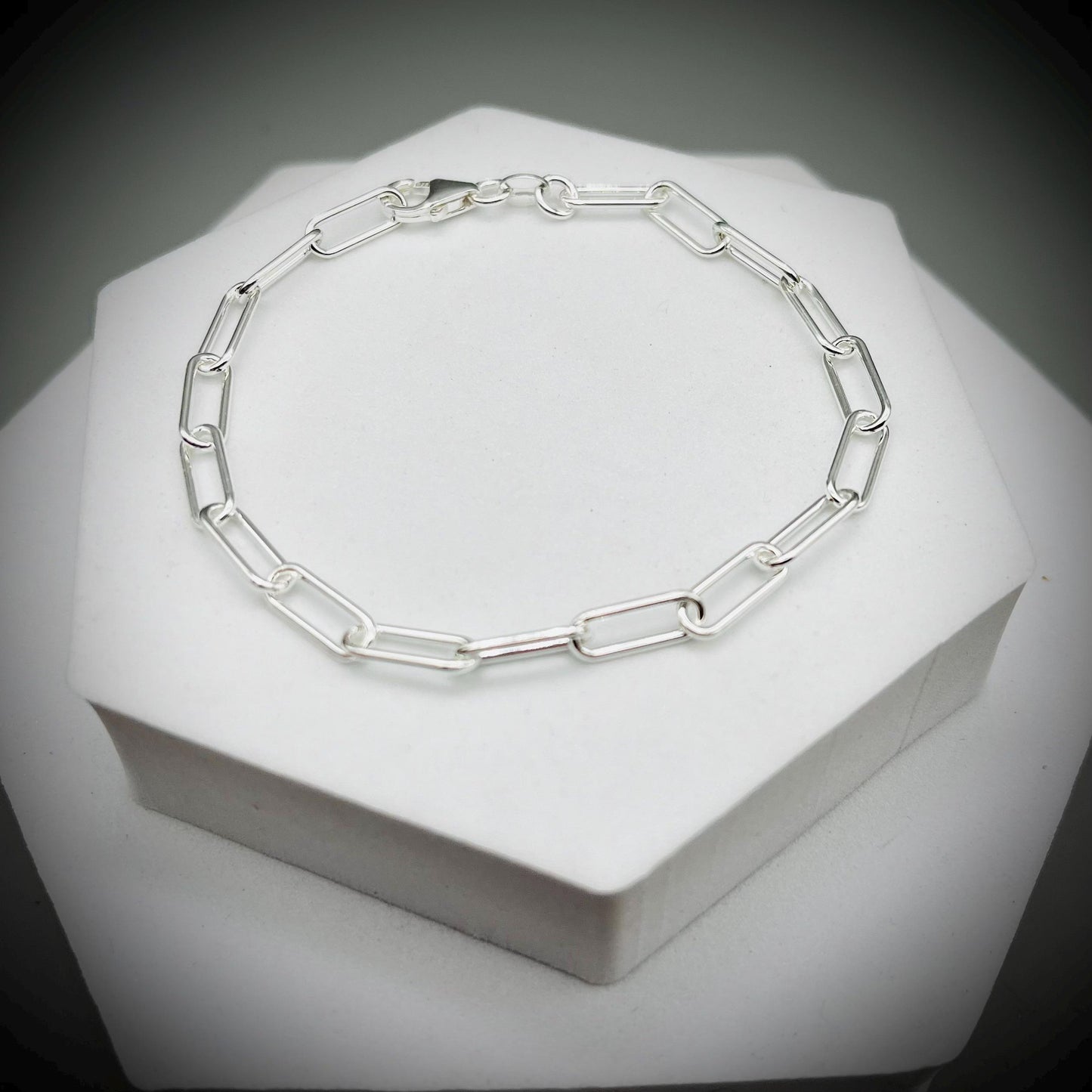 Sterling Silver Paperclip Bracelet, Paperclip Bracelet, Sterling Silver Bracelet, Large Link Bracelet, Paper Chain Bracelet