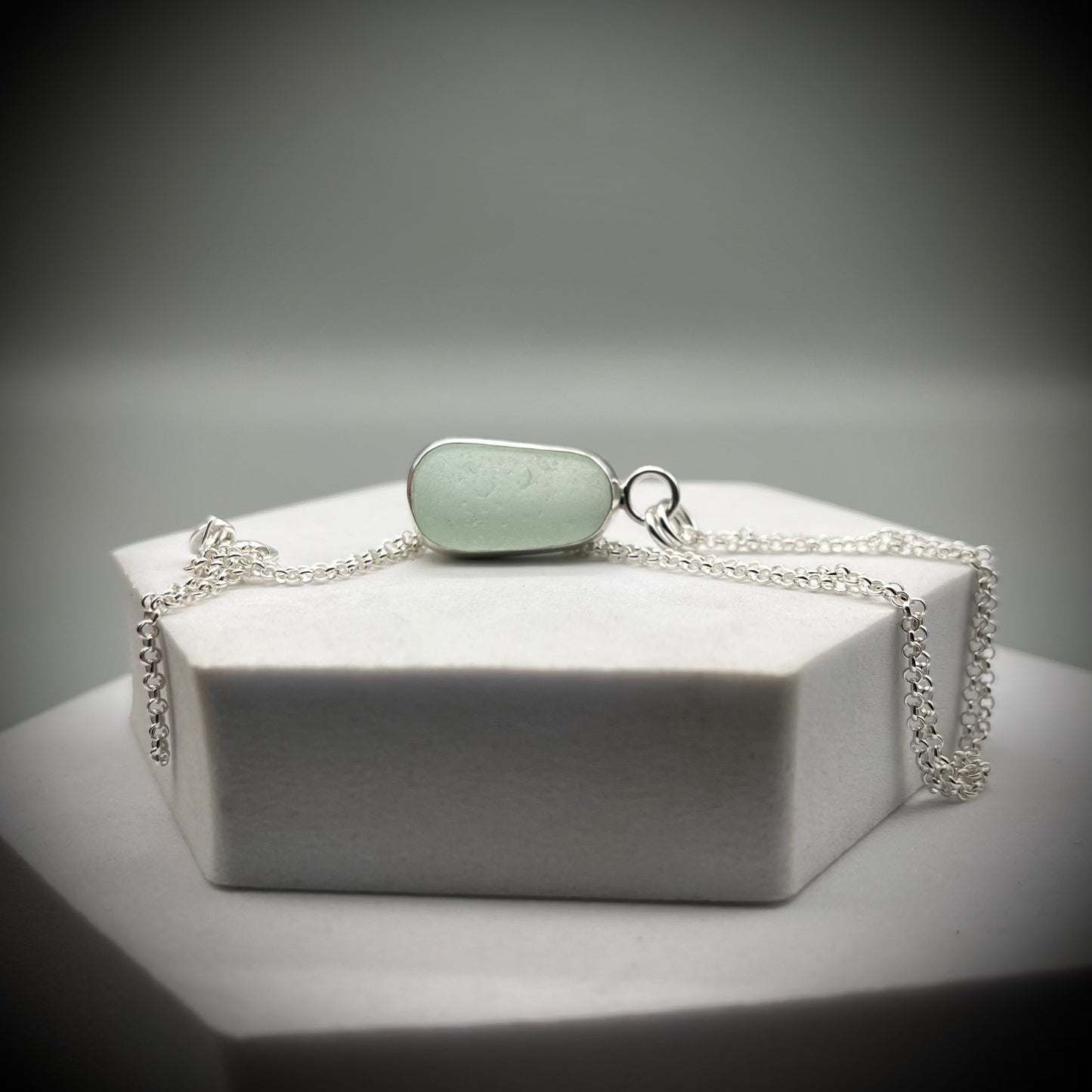 Seafoam Green Sea Glass Pendant, Sea Glass Necklace, Sea Glass and Sterling Silver Necklace, Green Sea Glass Necklace