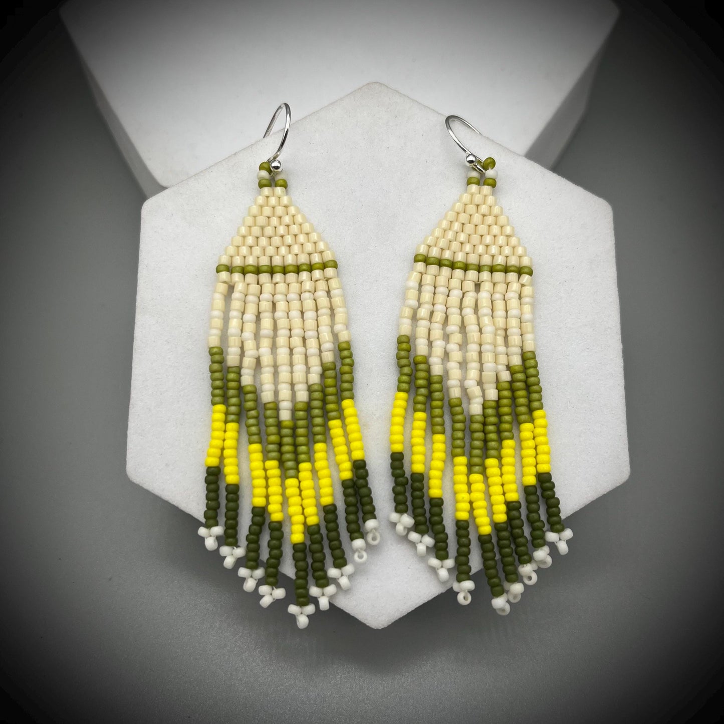 Native American Style Earrings, Boho Beaded Earrings, Native Tassel Earrings, Beaded Folk Earrings, Tribal Earrings, Long Fringe Earrings