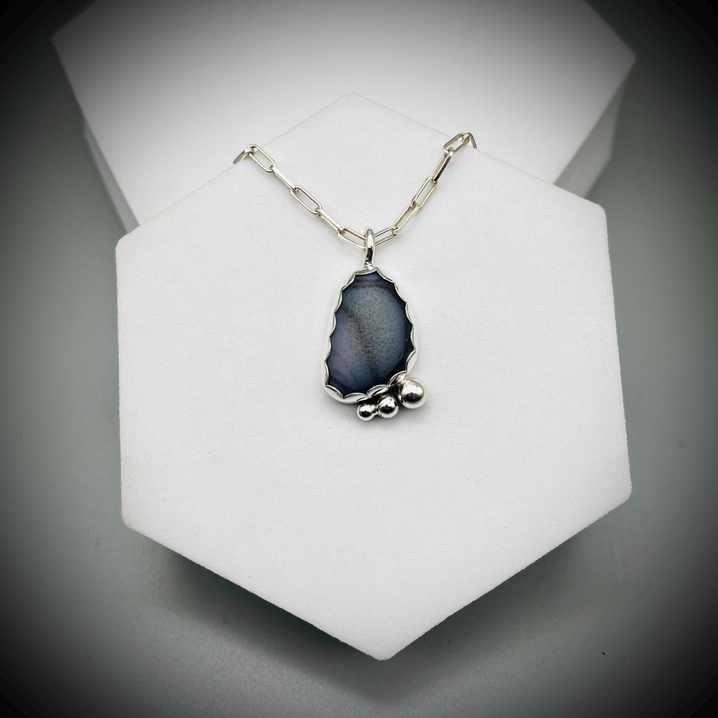 Purple Sea Glass Pendant, Sea Glass Necklace, Sea Glass and Sterling Silver Necklace, Purple Sea Glass Necklace