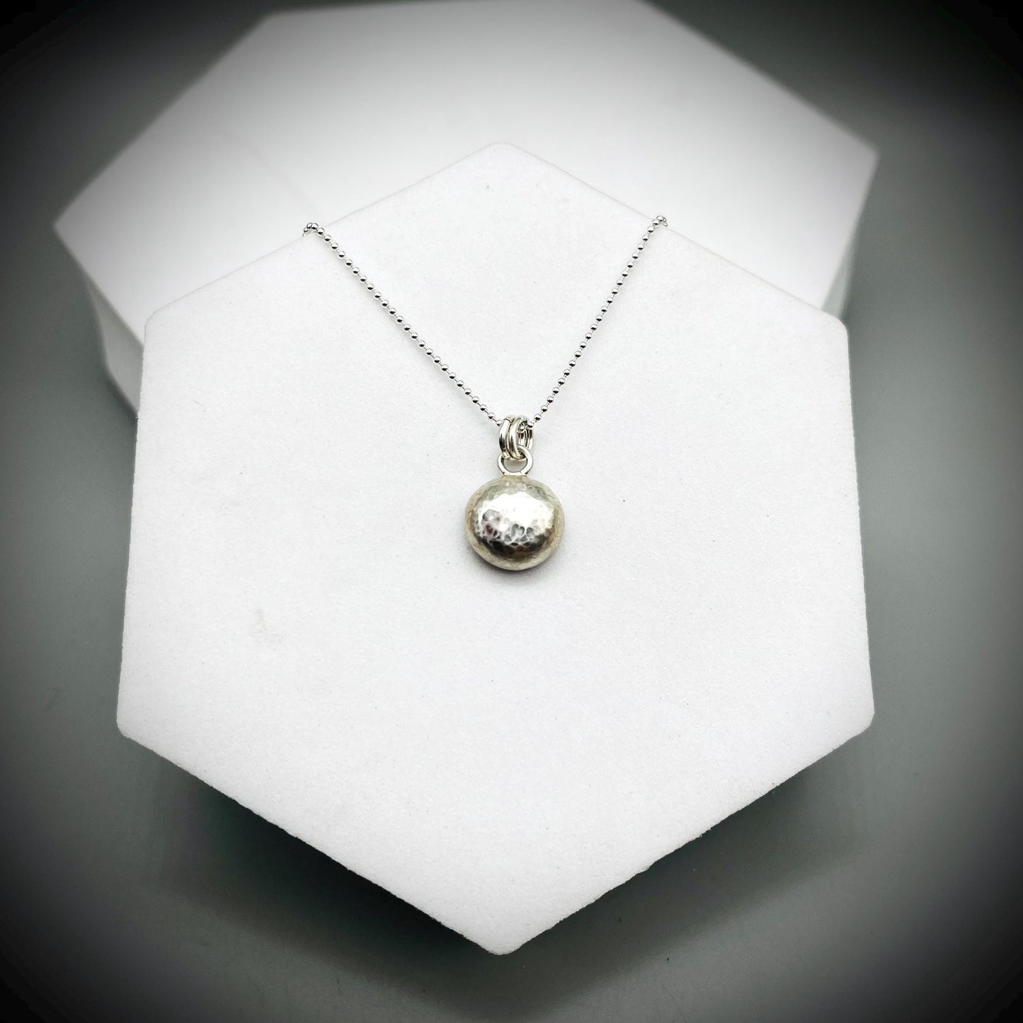 Organically Formed Sterling Silver Pendant, Hammered Silver Pebble Necklace, Recycled Silver Pendant, Eco Silver Pendant, Silver Pebble