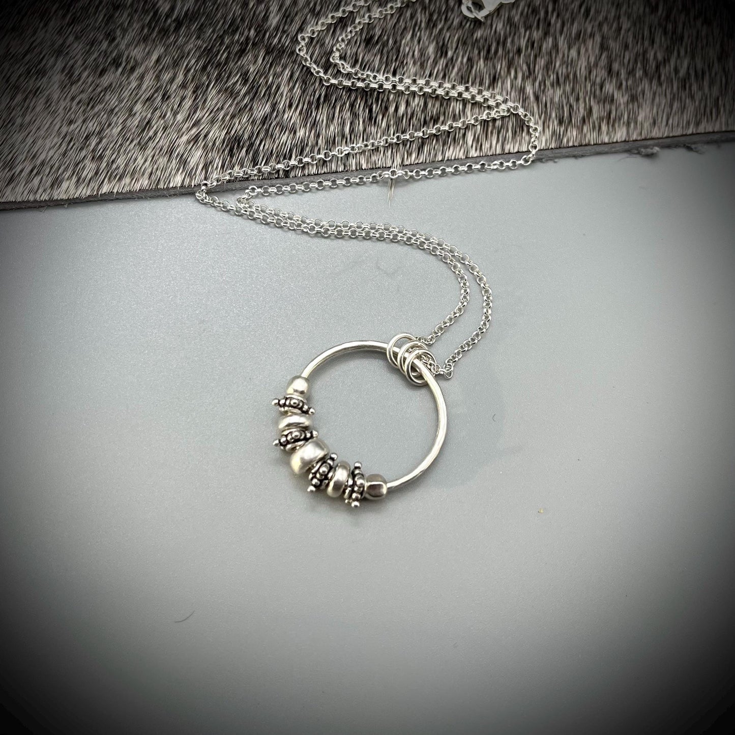 Fidget Spinner Necklace, Sterling Silver Fidget Spinner Pendant, Necklace for Anxiety, Calming Spinning Pendant, Anxiety Necklace