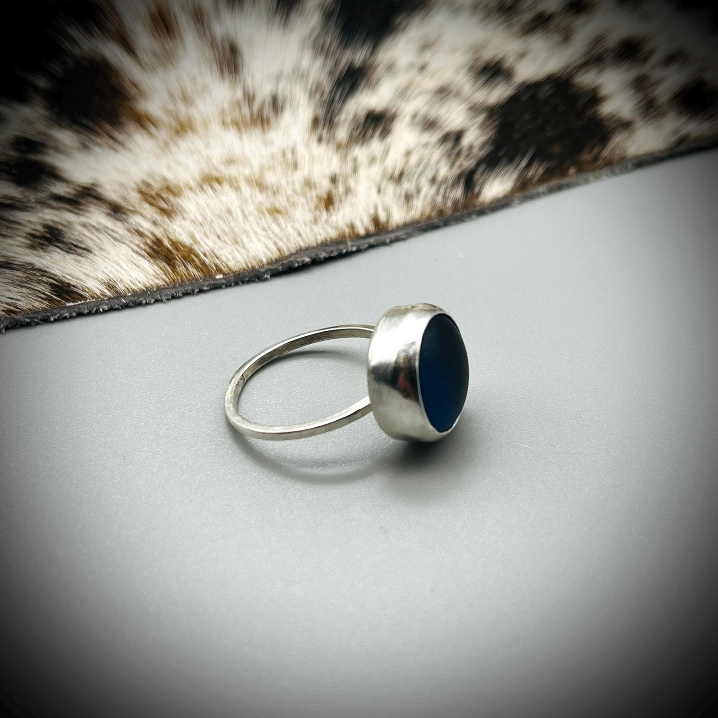 Sea Glass Ring, Light Blue Sea Glass Ring, Sterling Silver Sea Glass Ring, Blue Sea Glass Ring Size O 1/2