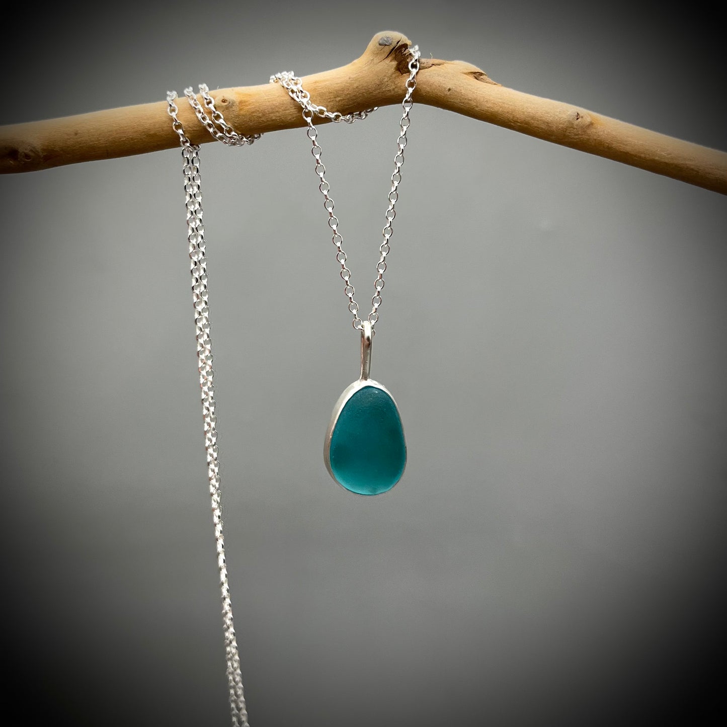 Blue Sea Glass Pendant, Sea Glass Necklace, Sea Glass and Sterling Silver Necklace, Pale Blue Sea Glass Necklace