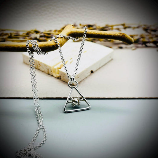Fidget Spinner Necklace, Sterling Silver Fidget Spinner Pendant, Necklace for Anxiety, Calming Spinning Pendant, Geometric Pendant