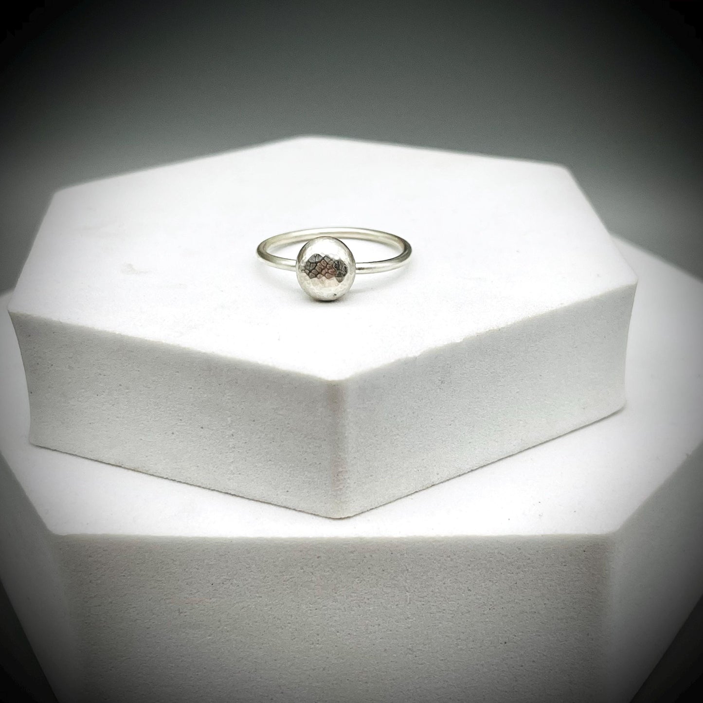 Recycled Silver Ring, Silver Pebble Ring, Molten Silver Ring, Eco Silver Ring, Silver Dot Ring, Hammered Silver Ring