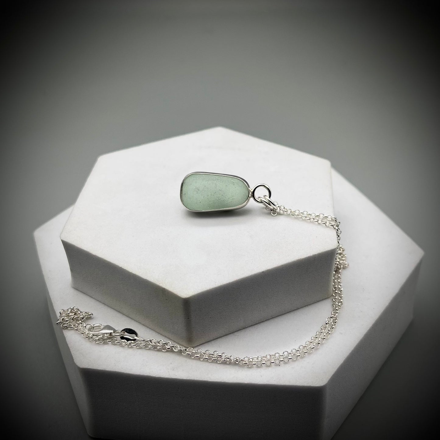 Seafoam Green Sea Glass Pendant, Sea Glass Necklace, Sea Glass and Sterling Silver Necklace, Green Sea Glass Necklace