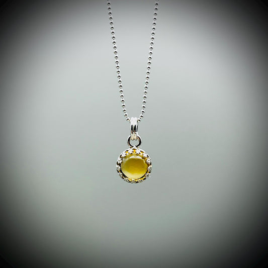Citrine Crystal Necklace, Citrine Crystal and Sterling Silver Necklace, Citrine Pendant, Adjustable Citrine Necklace