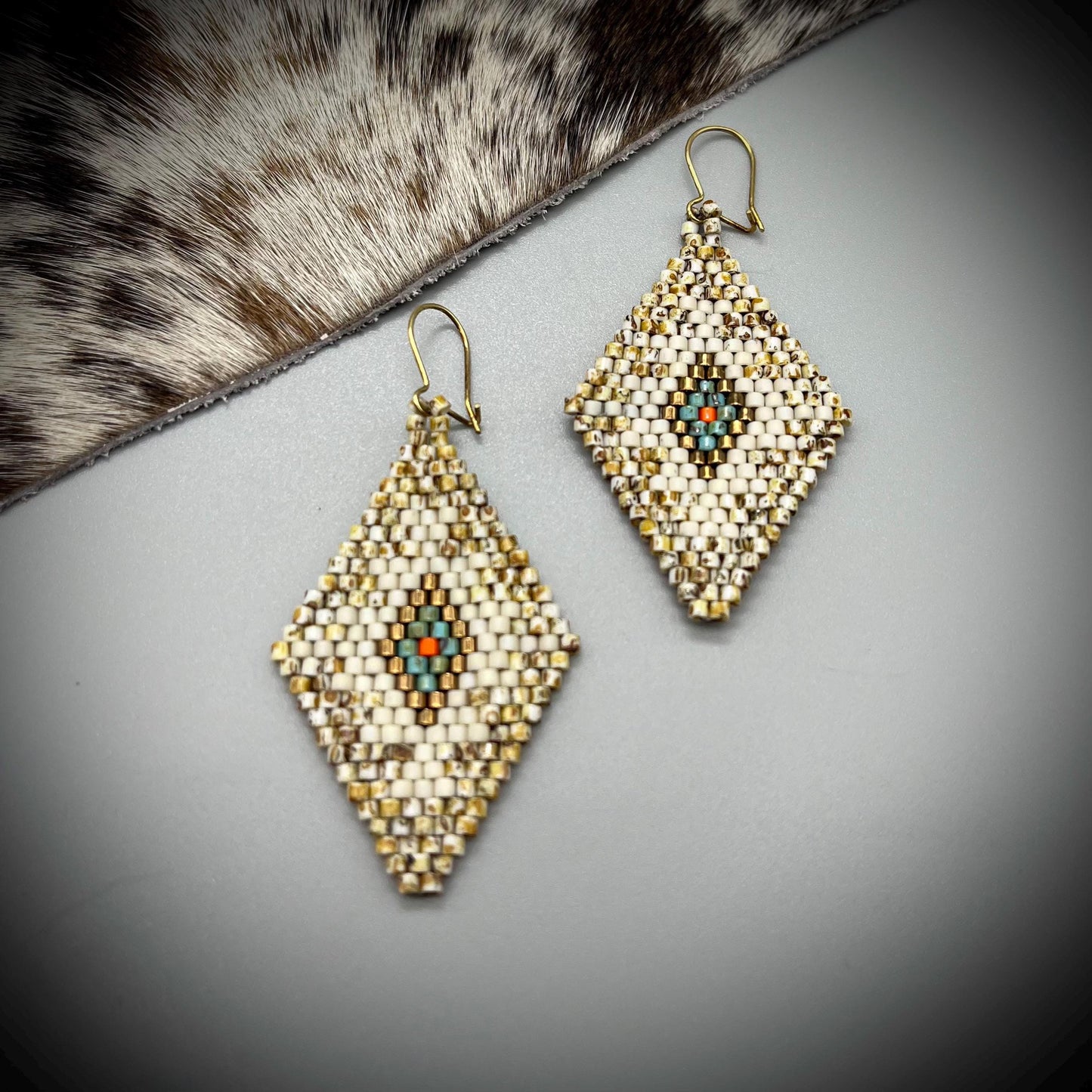 Navajo Southwestern Native American Style Earrings, Aztec Navajo Earrings, Boho Beaded Earrings, Bohemian Earrings, Hippie Earrings
