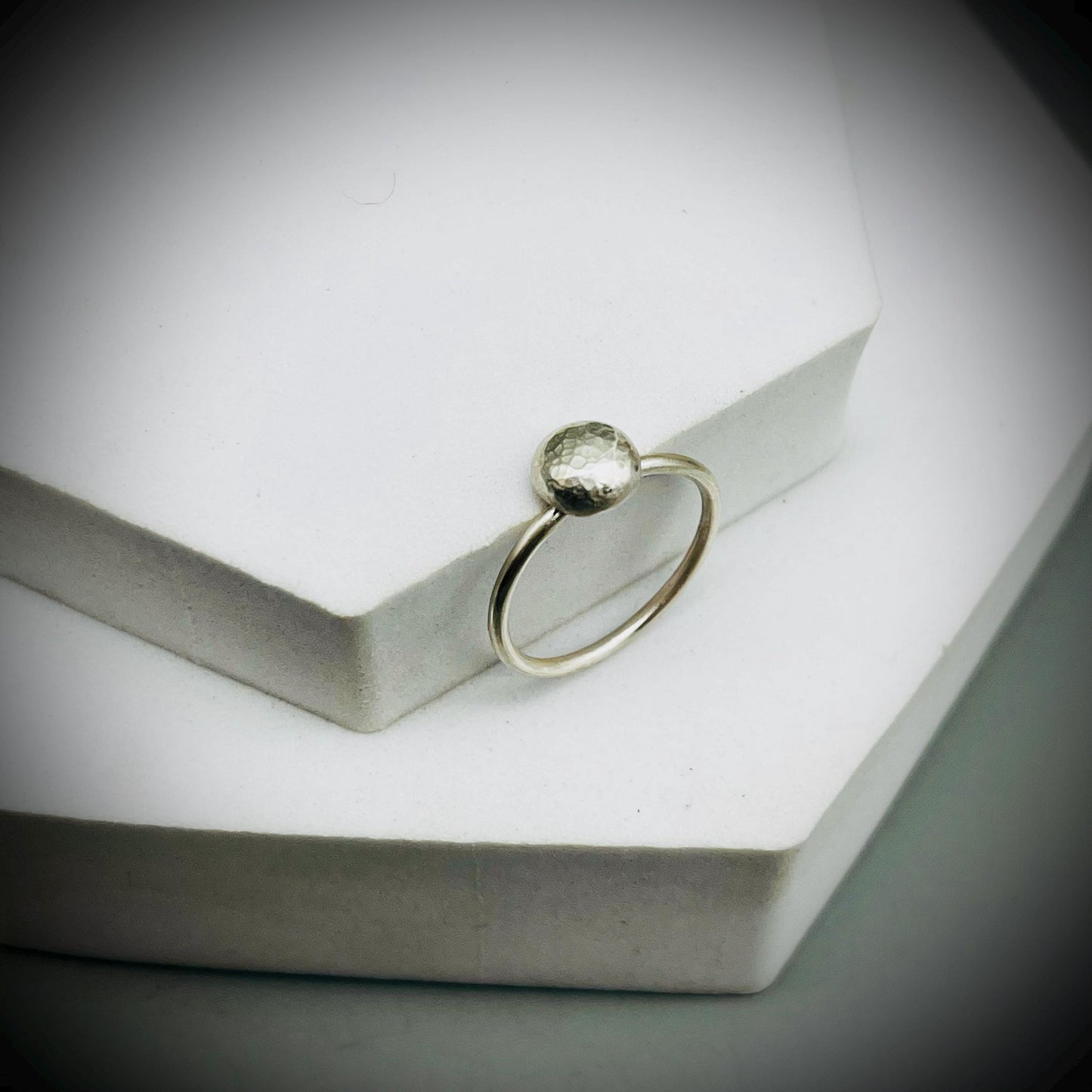 Recycled Silver Ring, Silver Pebble Ring, Molten Silver Ring, Eco Silver Ring, Silver Dot Ring, Hammered Silver Ring
