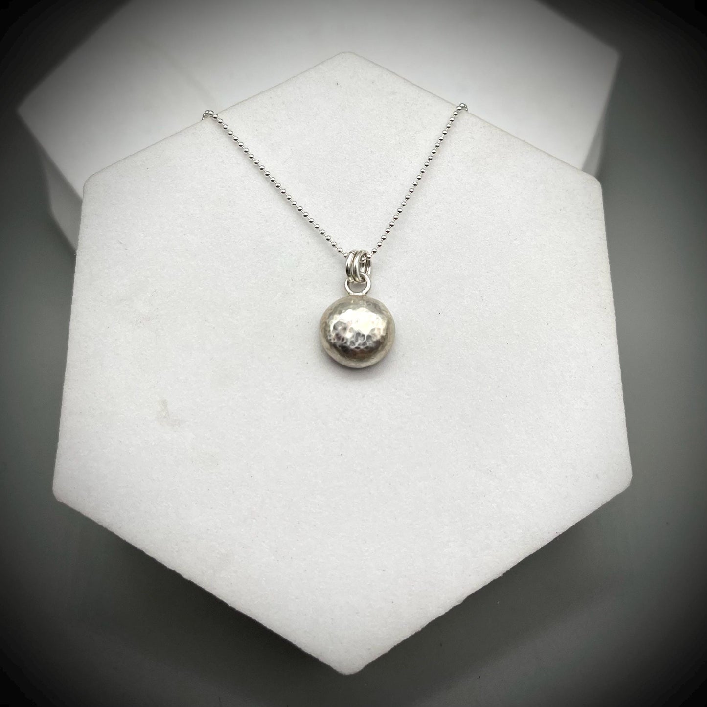 Organically Formed Sterling Silver Pendant, Hammered Silver Pebble Necklace, Recycled Silver Pendant, Eco Silver Pendant, Silver Pebble