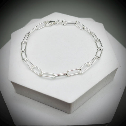 Sterling Silver Paperclip Bracelet, Paperclip Bracelet, Sterling Silver Bracelet, Large Link Bracelet, Paper Chain Bracelet