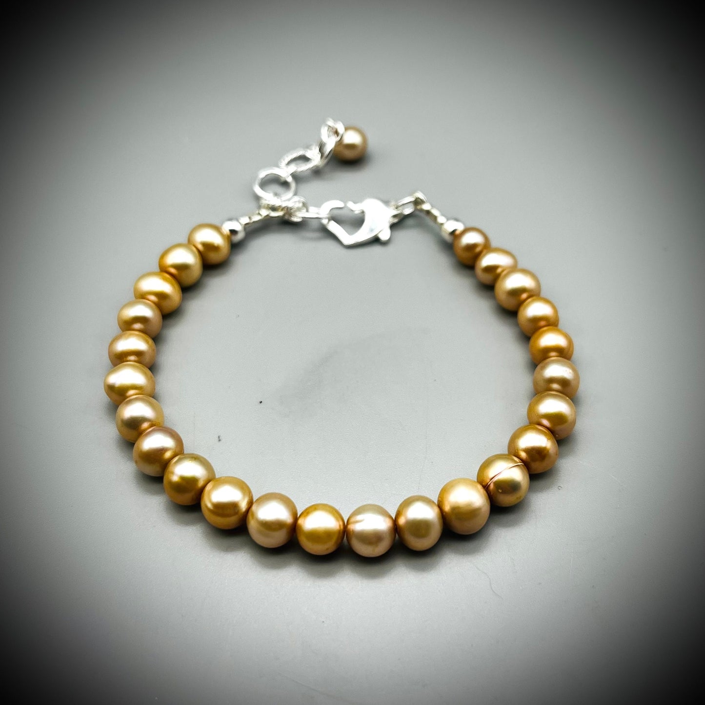 Pearl Bracelet, Pearl and Sterling Silver Bracelet, Champagne Pearls, Pearl and Silver,