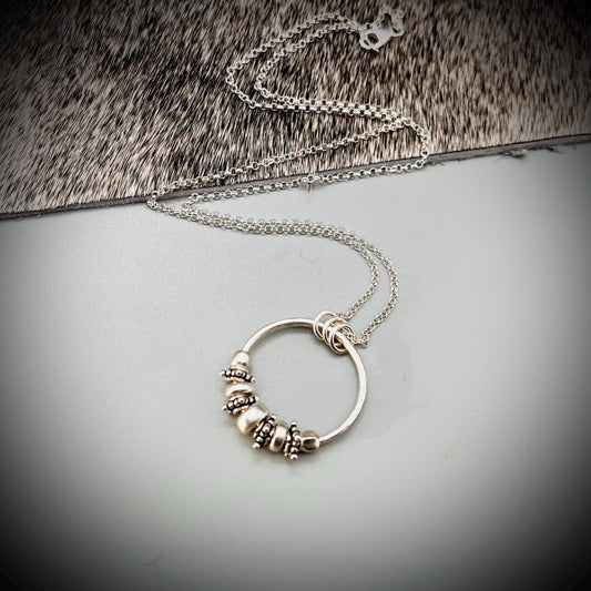 Fidget Spinner Necklace, Sterling Silver Fidget Spinner Pendant, Necklace for Anxiety, Calming Spinning Pendant, Anxiety Necklace