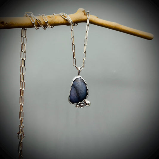 Purple Sea Glass Pendant, Sea Glass Necklace, Sea Glass and Sterling Silver Necklace, Purple Sea Glass Necklace