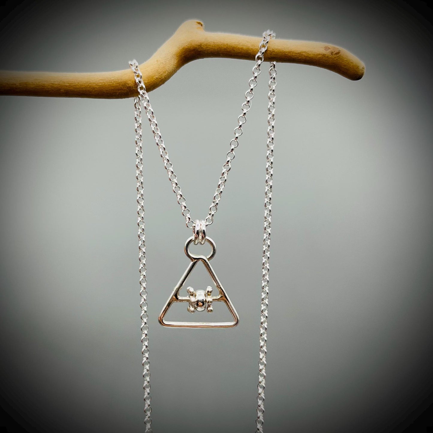Fidget Spinner Necklace, Sterling Silver Fidget Spinner Pendant, Necklace for Anxiety, Calming Spinning Pendant, Geometric Pendant