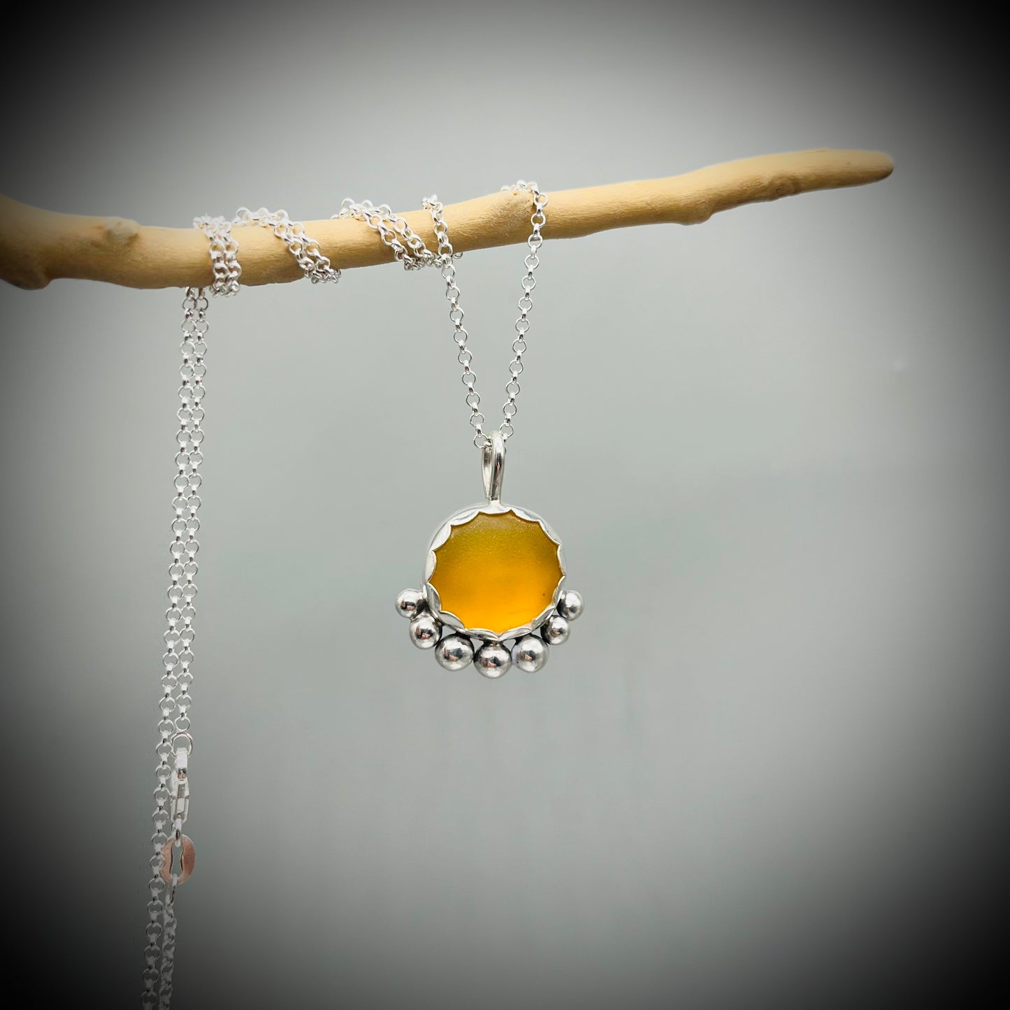 Yellow Sea Glass Pendant, Sea Glass Necklace, Sea Glass and Sterling Silver Necklace, Yellow Sea Glass Necklace, Sunshine Pendant