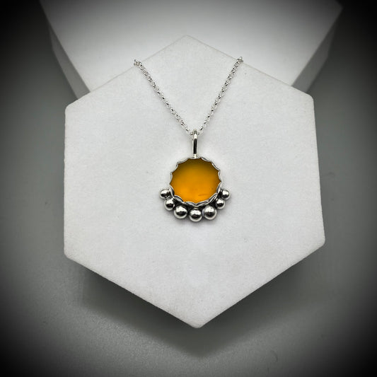 Yellow Sea Glass Pendant, Sea Glass Necklace, Sea Glass and Sterling Silver Necklace, Yellow Sea Glass Necklace, Sunshine Pendant