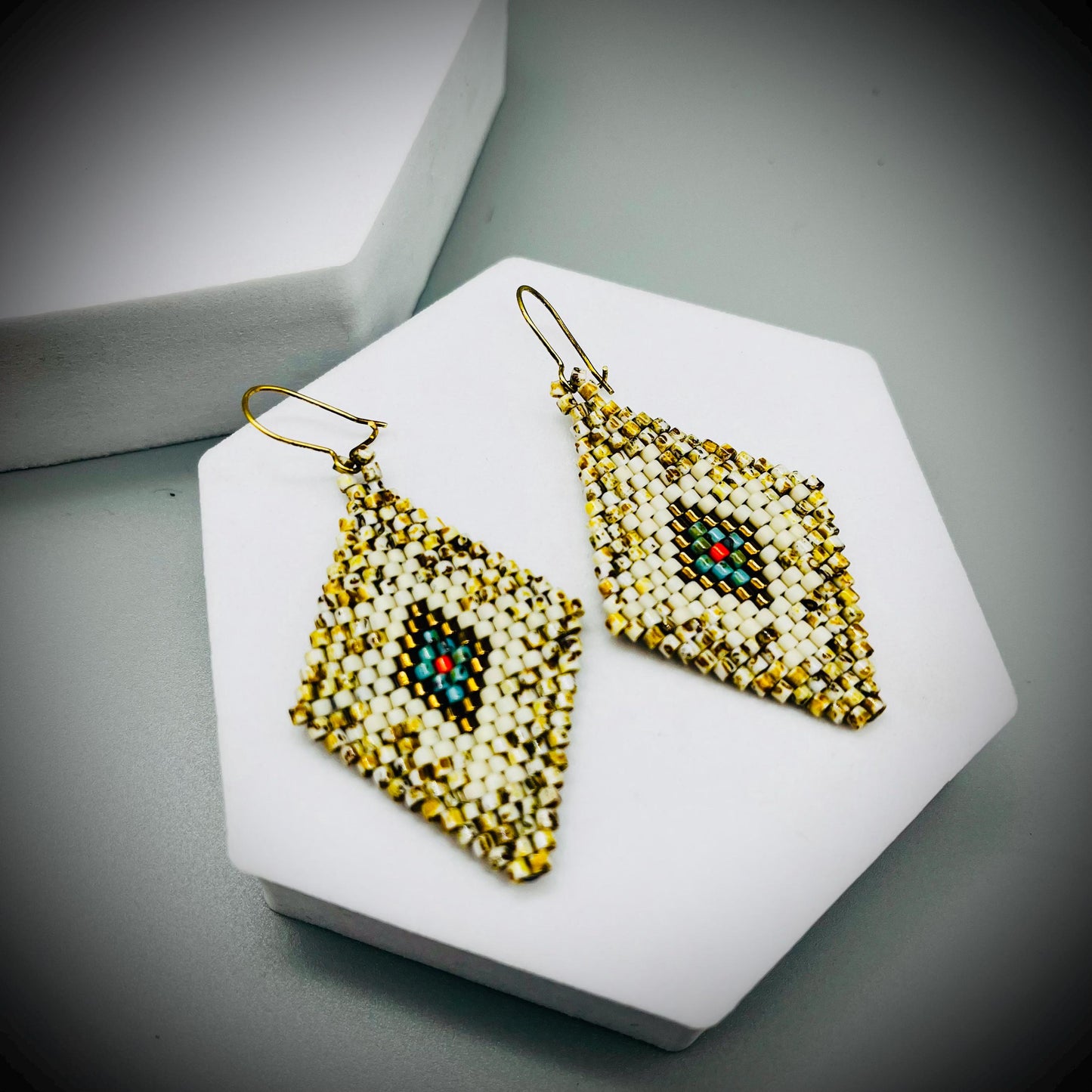 Navajo Southwestern Native American Style Earrings, Aztec Navajo Earrings, Boho Beaded Earrings, Bohemian Earrings, Hippie Earrings