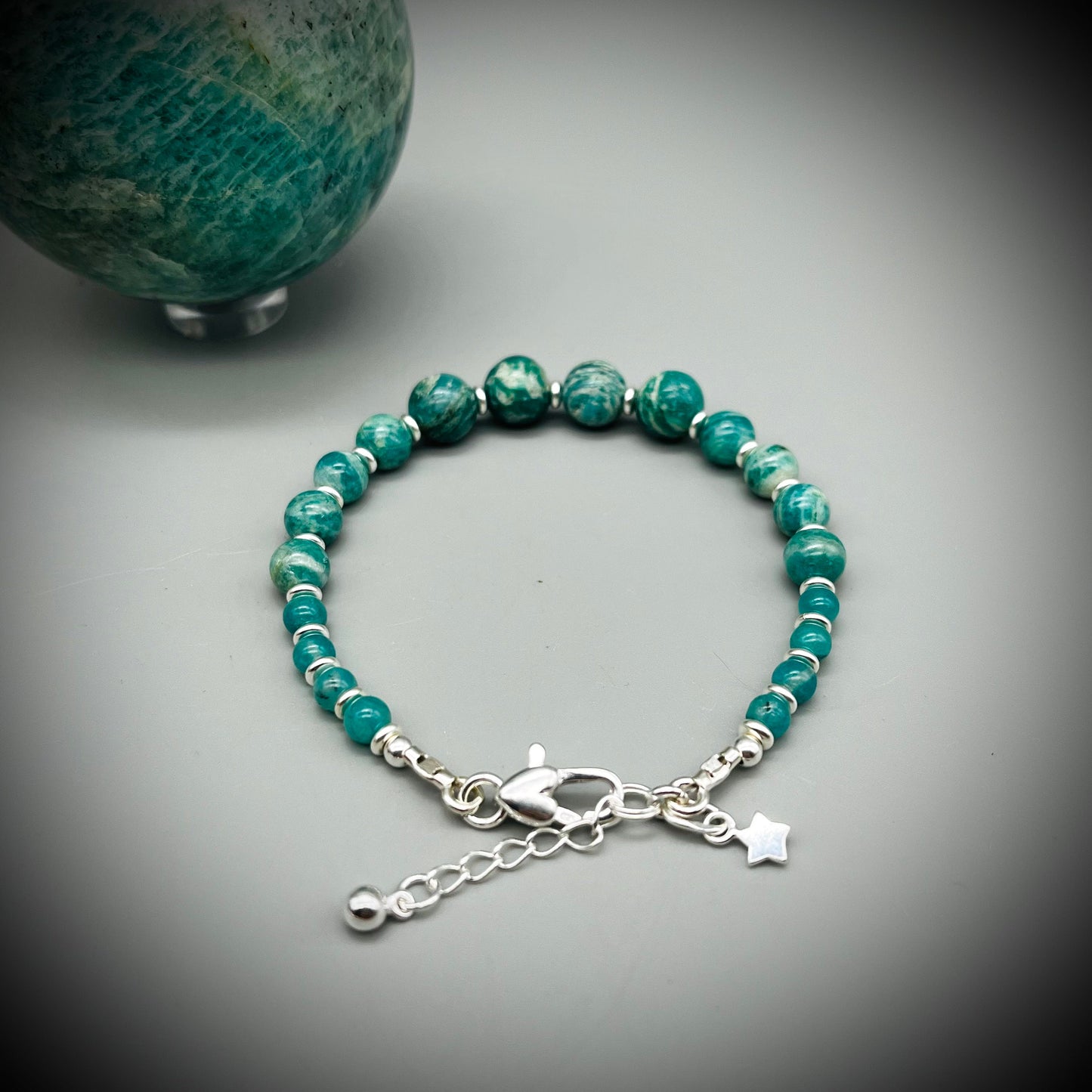 Amazonite Crystal and Sterling Silver Bracelet, Amazonite Bracelet, Amazonite Crystal, Amazonite Bracelet, Amazonite and Silver Bracelet