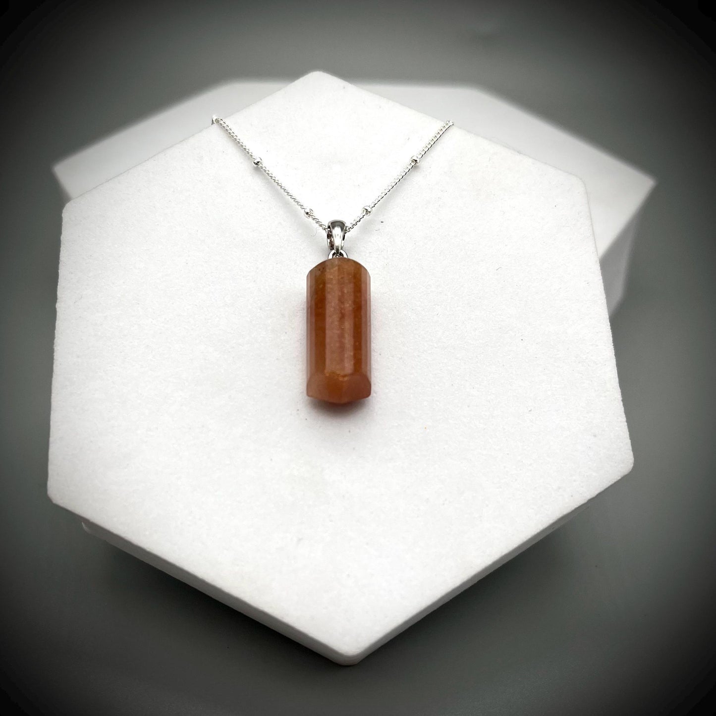Sunstone Crystal Point Necklace, Sunstone Pendant, Sunstone and Sterling Silver Necklace, Sunstone Crystal Point, Goldsand Sunstone Cystal
