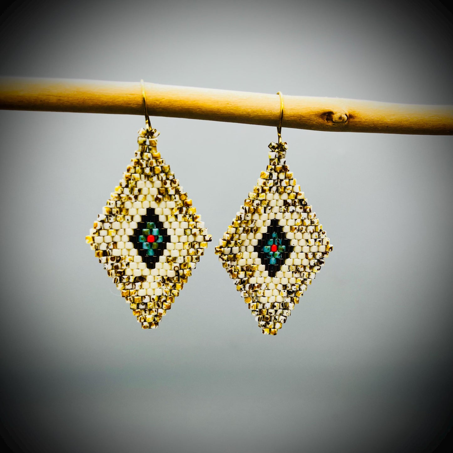 Navajo Southwestern Native American Style Earrings, Aztec Navajo Earrings, Boho Beaded Earrings, Bohemian Earrings, Hippie Earrings