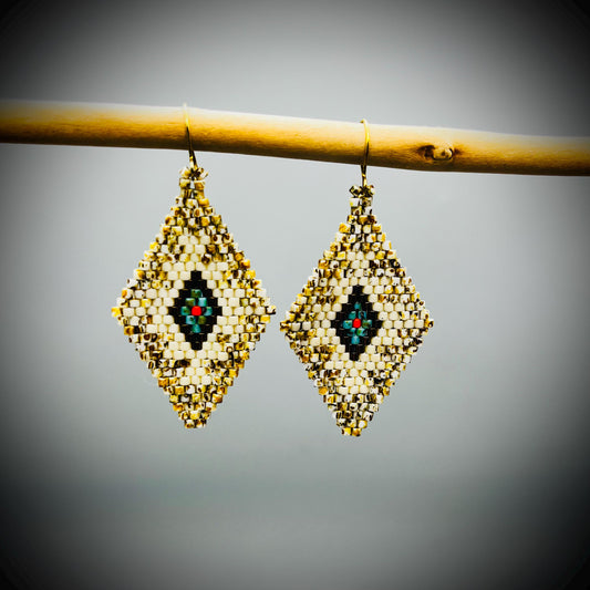 Navajo Southwestern Native American Style Earrings, Aztec Navajo Earrings, Boho Beaded Earrings, Bohemian Earrings, Hippie Earrings