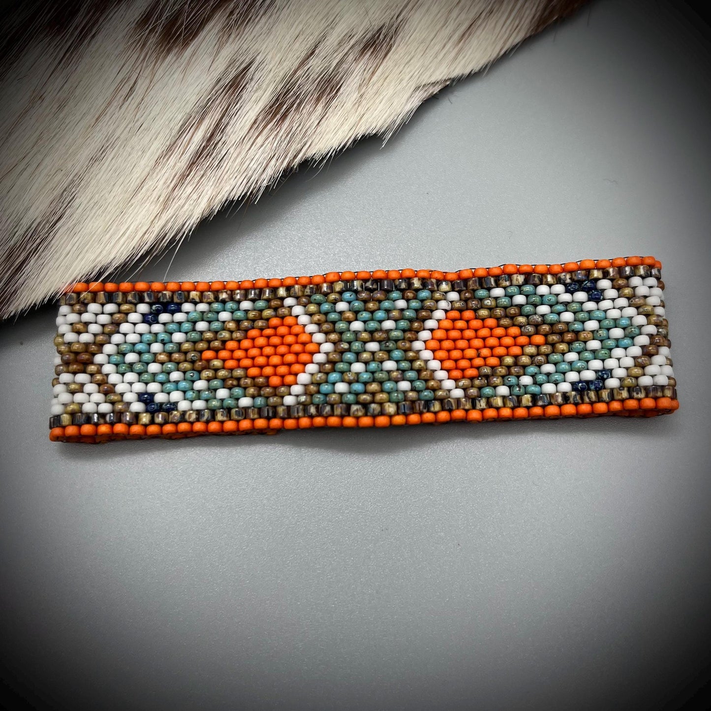 Navajo Southwestern Native American Style Beaded Cuff, Beaded Cuff, Boho Bracelet, Wide Cuff, Boho Cuff